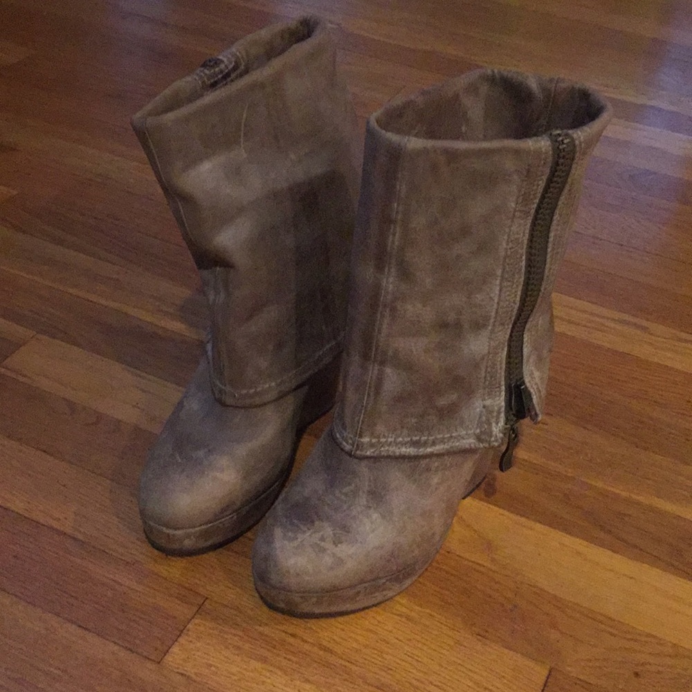 STEVEN by Steve Madden wedge fold over boots